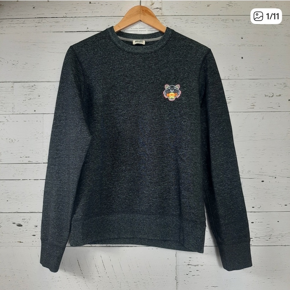 KENZO Crew Neck Sweatshirt Womens Size Small Embroidered Tiger Logo​